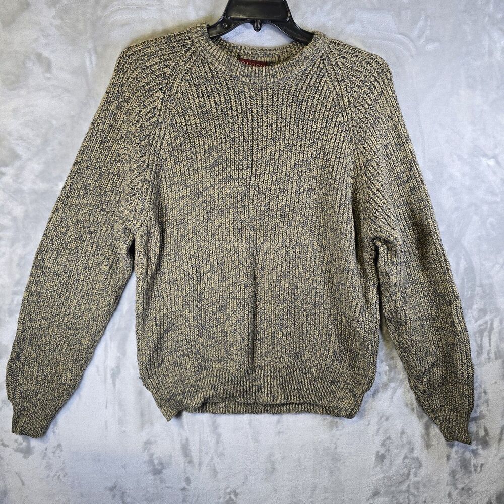 Vintage Oakton Limited Pullover Sweater Mens L Brown/Tan Grandpa Grunge Crewneck